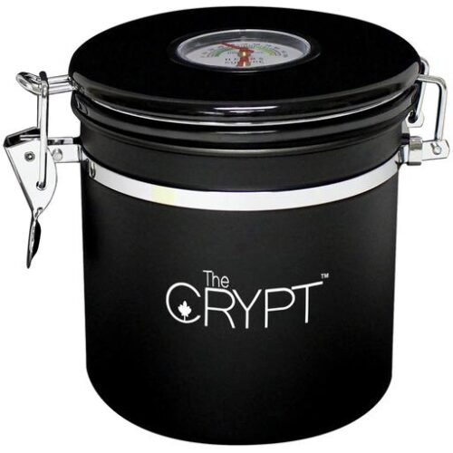 Crypt M is a stainless steel storage canister by Mary Jane Supply