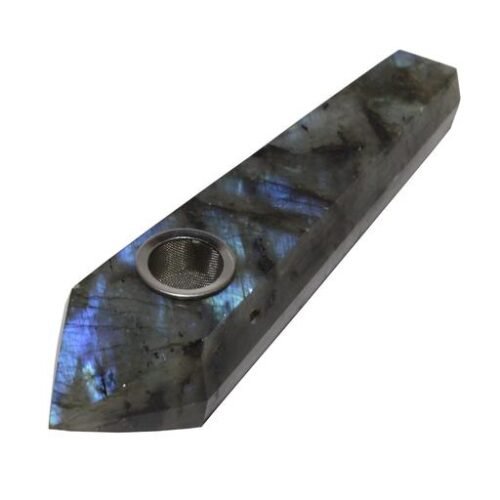 GLASS LABRADORITE CRYSTAL PIPE by Karma